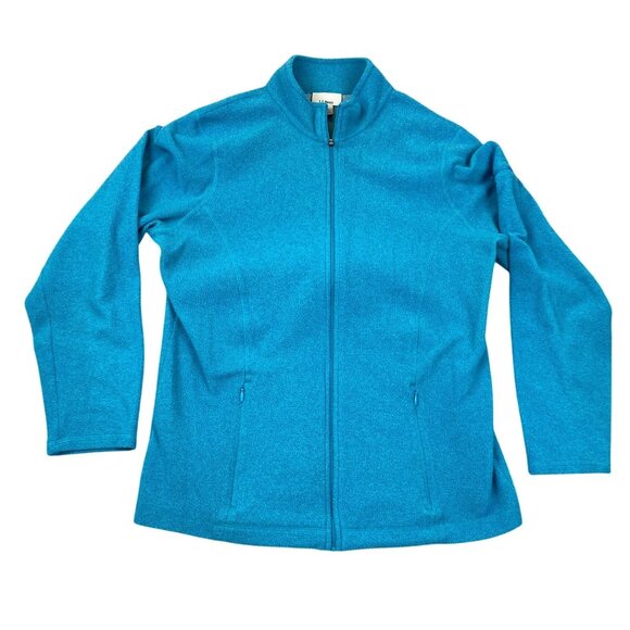 L.L.Bean Jackets & Blazers - L.L.Bean Women Jacket Medium Full Zip Mock Fleece Neck Cozy Outdoors Casual Blue